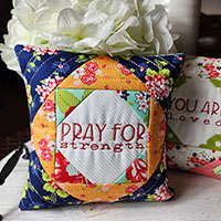 ITH Embroidery Mini Pillow Pray for Strength